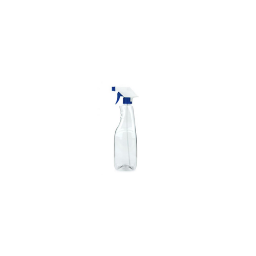 PET Sprühflasche 1000 ml klar mit Trigger Sprühpistole Standard weiß/blau
